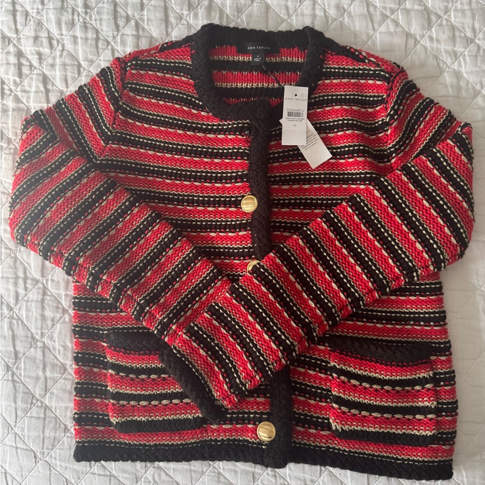 NWT Ann Taylor Lurex Tweed Jacket, Size Medium